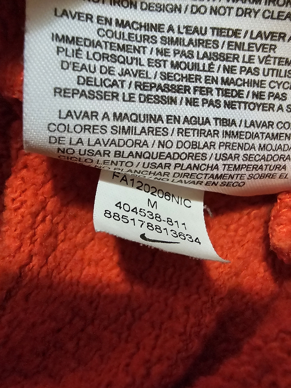 Vintage Y2k Nike Men's Orange Pullover Hoodie - Picture 7 of 7